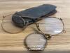 *WW2 GAS MASK RESPIRATOR SPECTACLES (GLASSES) WITH ORIGINAL CASE MONOCLE [LQD230]