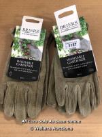 X2 NEW PAIRS OF BRIERS WASHABLE GARDENING GLOVES - M